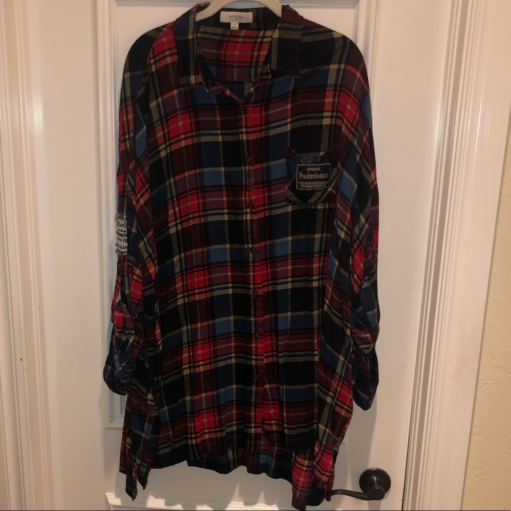 Plaid oversized shirt/tunic